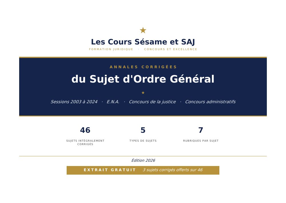 Les Annales des Anciens Sujets Corrigés de SOG aux Concours Administratifs : page 1 de l'extrait gratuit