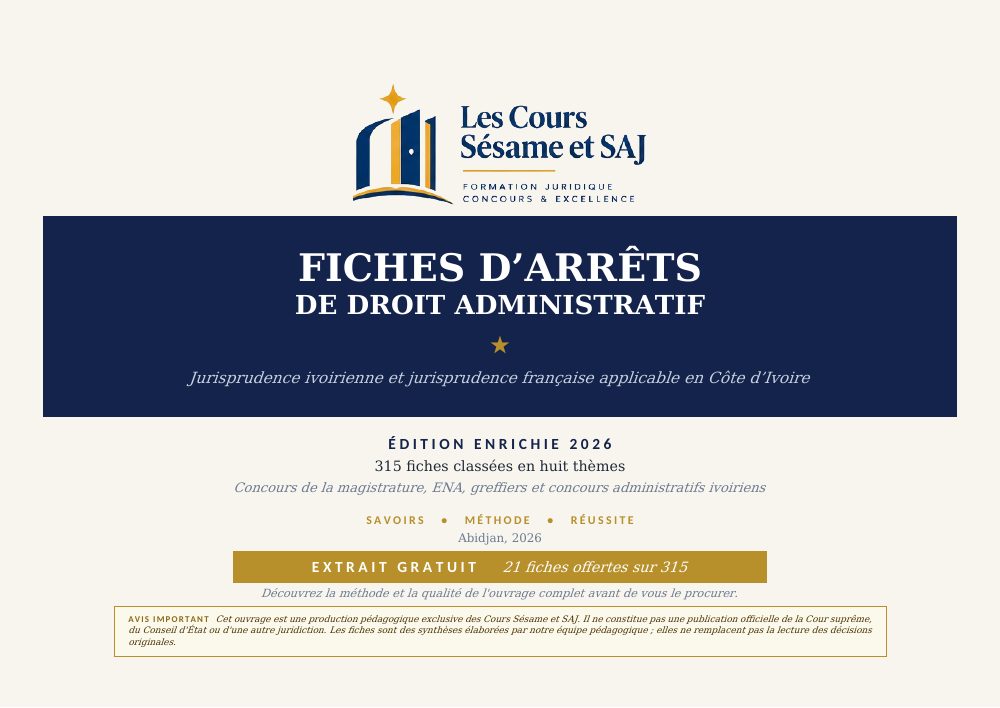 Les Fiches d'Arrêts de Droit Administratif : page 1 de l'extrait gratuit