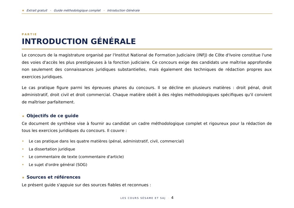 Le Guide Méthodologique Magistrature : page 4 de l'extrait gratuit