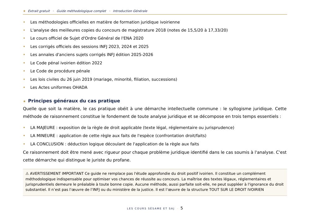 Le Guide Méthodologique Magistrature : page 5 de l'extrait gratuit