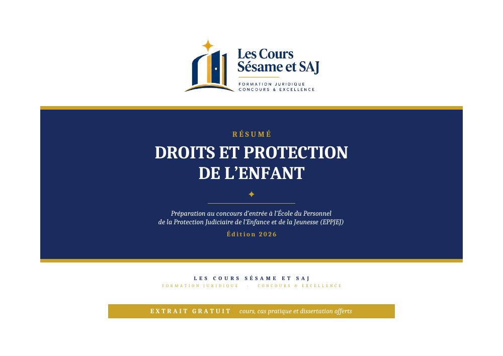 Le Résumé des Droits de l'Enfant aux Concours Administratifs : page 1 de l'extrait gratuit